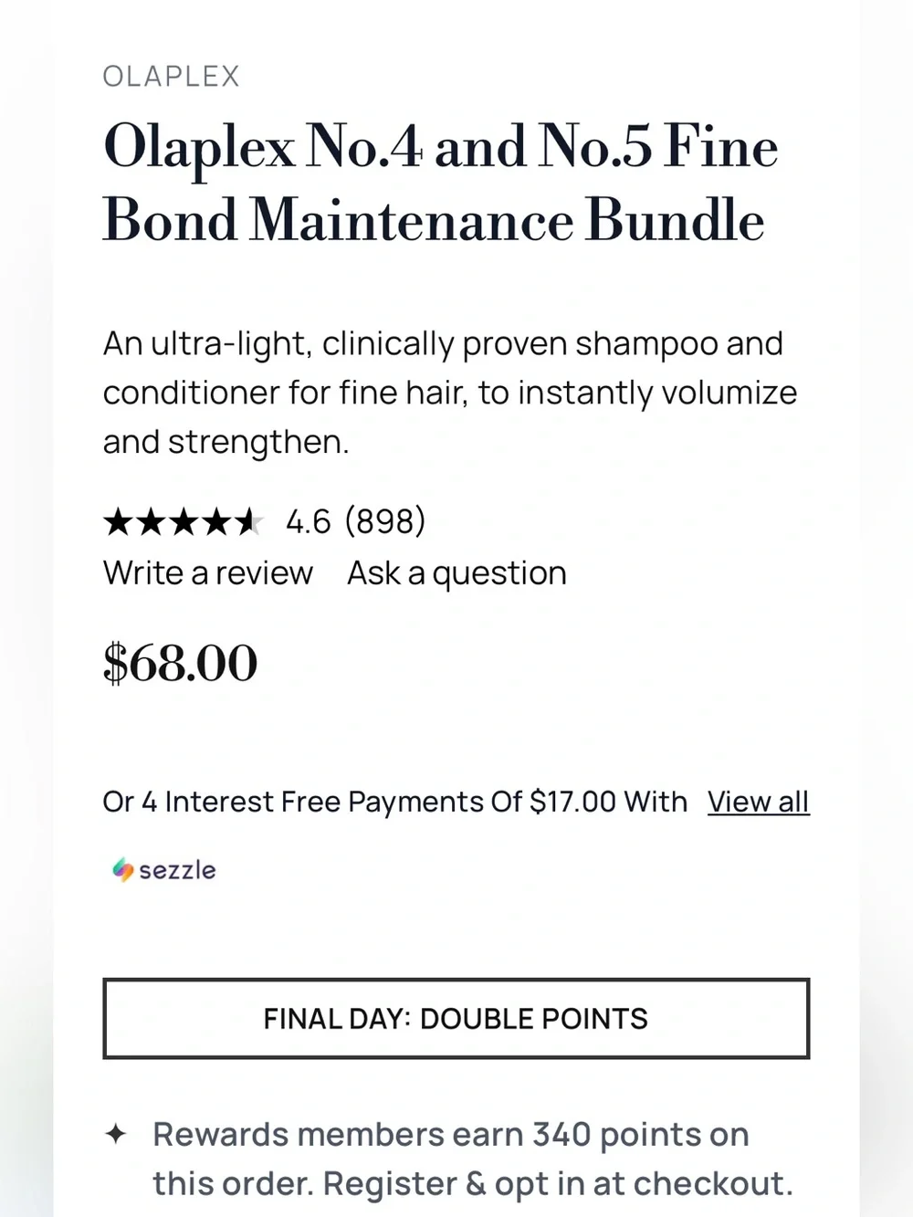 Opened* OLAPLEX No.4 & No.5 Fine Bond Maintenance Duo